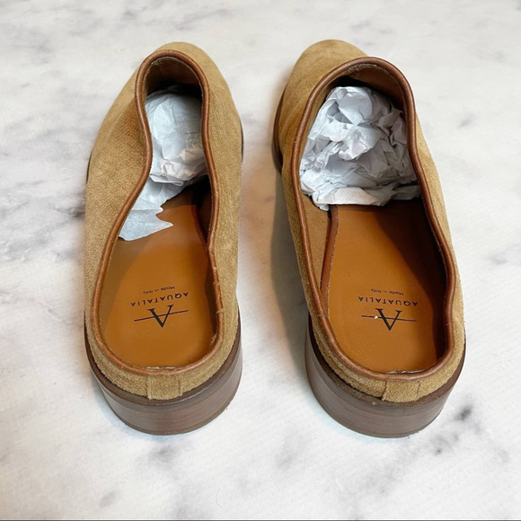 Aquatalia Fife Cognac Tan Suede Mules Size 10 - Picture 4 of 8